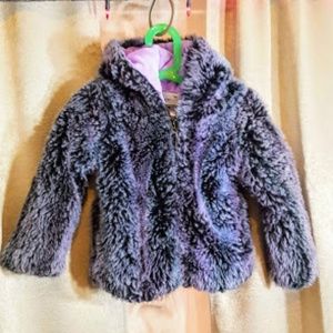 American Widgeon Faux Fur Purple Fleece Lined Jacket sz 4T
